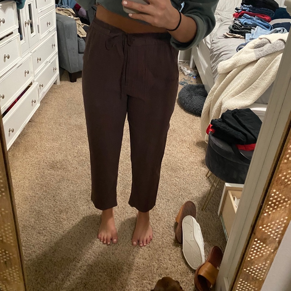Zara cotton maroon pants